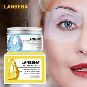 

LANBENA Eye Mask Eye Patches Retinol Anti-Aging Hyaluronic Acid Serum Moisturizer Whitening Dark Circle Eyebag Remover Skin Care