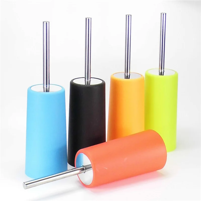 Toilet Brush Stainless Steel Handle Toilet Brush Hotel Bathroom Commodity Home Kitchen Cleaning Plastic Toilet Brush