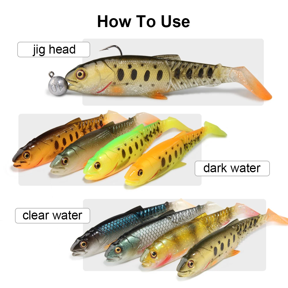 Spinpoler Paddle Tail Soft Fishing Lure Shad Bait Swimbait Rubber Silicone  Freshwater Sea Swimming Action Carp Bass Pike Pesca