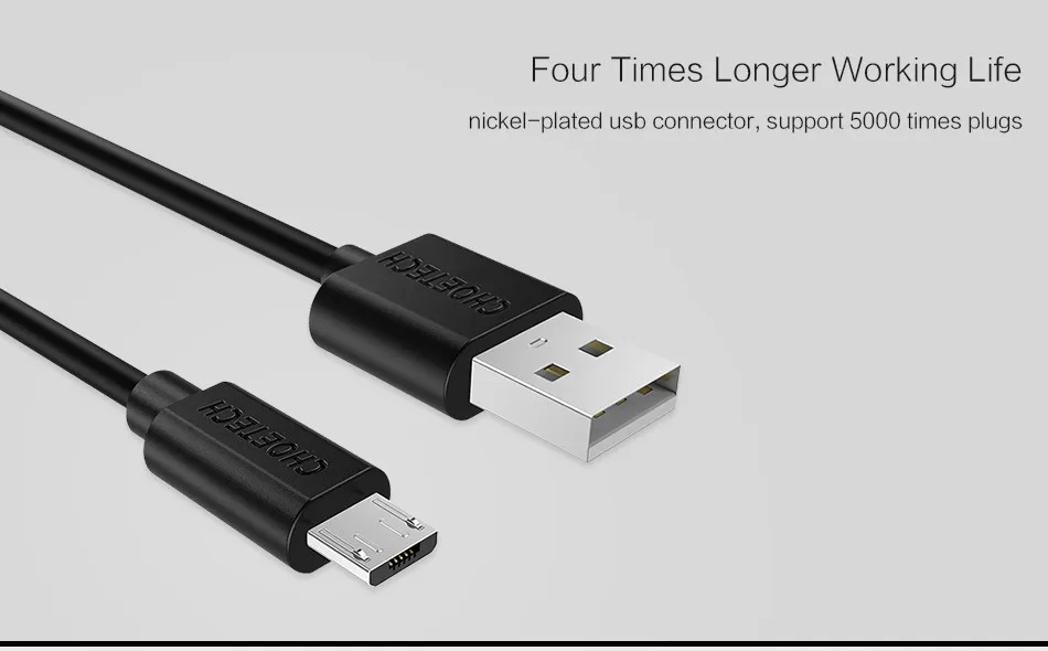 CHOETECH Micro USB кабель 2.4A Быстрая зарядка USB кабель для передачи данных мобильный телефон зарядный кабель для samsung huawei Android планшет кабель