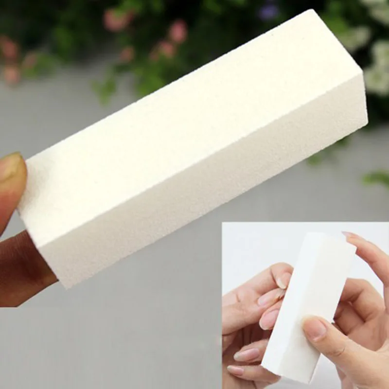 1pcs sanding buffer block for UV n ail p olish manicure tool m anicure pedicure white form file |