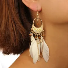 40-личности в британском ретро стиле темперамент серьги модные, трендовые женские серьги из перьев