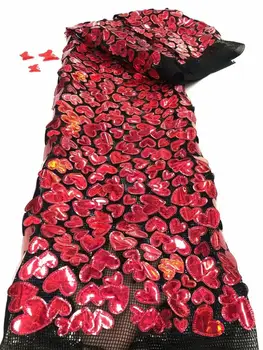 

Latest African Laces Fabrics Embroidered African tulle French Lace Fabric With sequins 2020 African French Net Lace FDF838