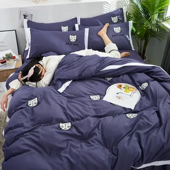 

Small Fresh Princess Bed Denim Skirt Double Bed Sheet Bed Quilt Cover