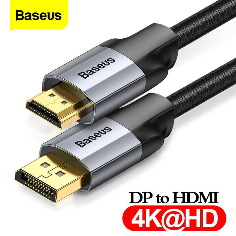 Кабель переходник Baseus DP в HDMI кабель 4K штырь с DisplayPort на для проектора PS4 ПК