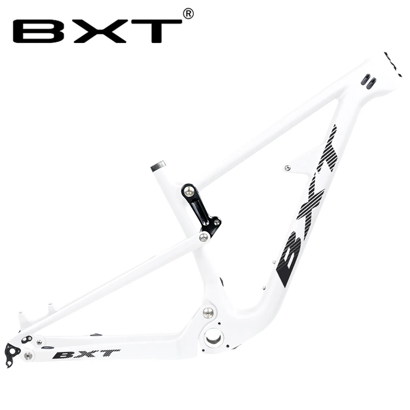 full white Полный комплект велосипедной подвески рама 29er BSA; углерод, волокно, рама для горного велосипеда, для путешествий, MTB, велосипедная Рама 148*12 мм, 150 мм - Цвет: full white
