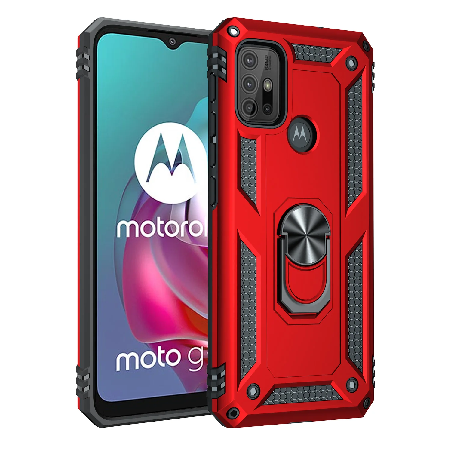 Magnetic Ring Armor Protective Case for Motorola Moto G-Series