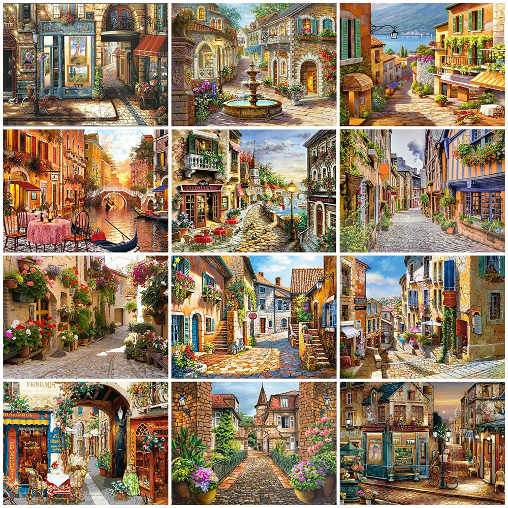 Evershine 5D DIY Diamond Painting Landscape Embroidery Street Cross Stitch Picture Of Rhinestones Home Decoration | Дом и сад