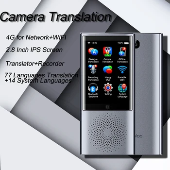 

Boeleo W1 AI Simultaneous Voice Translator 4G Network Multi-language Portable Smart Voice Translator 2.8" Touch Screen 8G Memory
