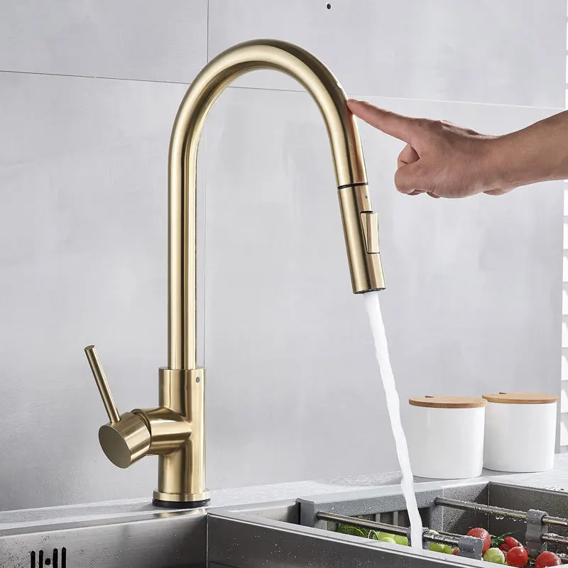 Смесители для кухни torneira para cozinha de parede кран для кухни фильтр для воды кран 2 способа смеситель для раковины кухонный кран - Цвет: brushed gold