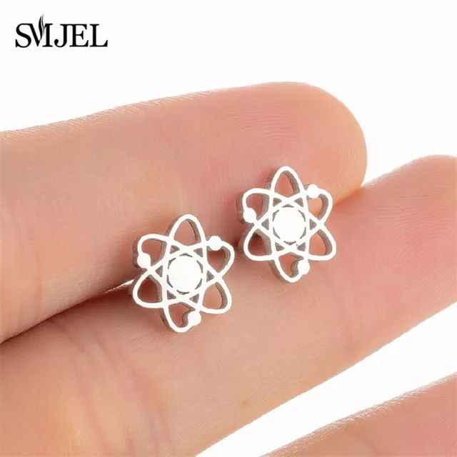 Punk Stainless Steel Earrings for Women Fashion Jewelry 2021 Lighter Compass Expression Lung Rocket Earring Weird Christmas Gift 448