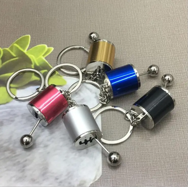 

Metal Anti Stress toy Creative Car 6 Speed transmission Gear key chain shift Racing Tuning Model Keychain Accessories