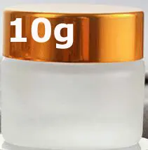 1 шт. X 5 г-50 г контейнер из матового стекла бутылка матовая банка для пищевых продуктов для косметический крем для лица бальзам для губ образец хранения домашнего использования с прокладкой - Цвет: 10g(Gold Lid)