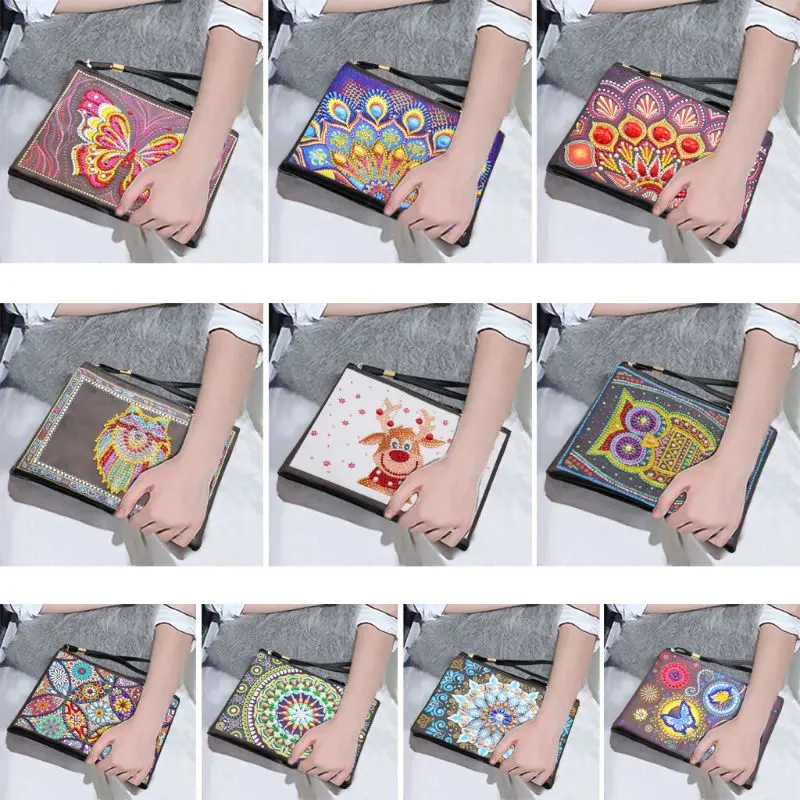DIY Special Shaped Diamond Painting Bracelet Wallet Embroidery Cross Stitch Bag Q6PE