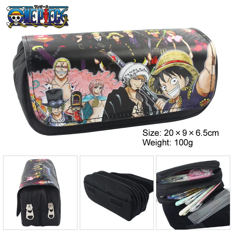 Аниме one piece Luffy холщовый чехол-карандаш для студентов, Женская портативная дорожная косметичка, косметичка, канцелярские принадлежности на молнии, сумки - Цвет: 03