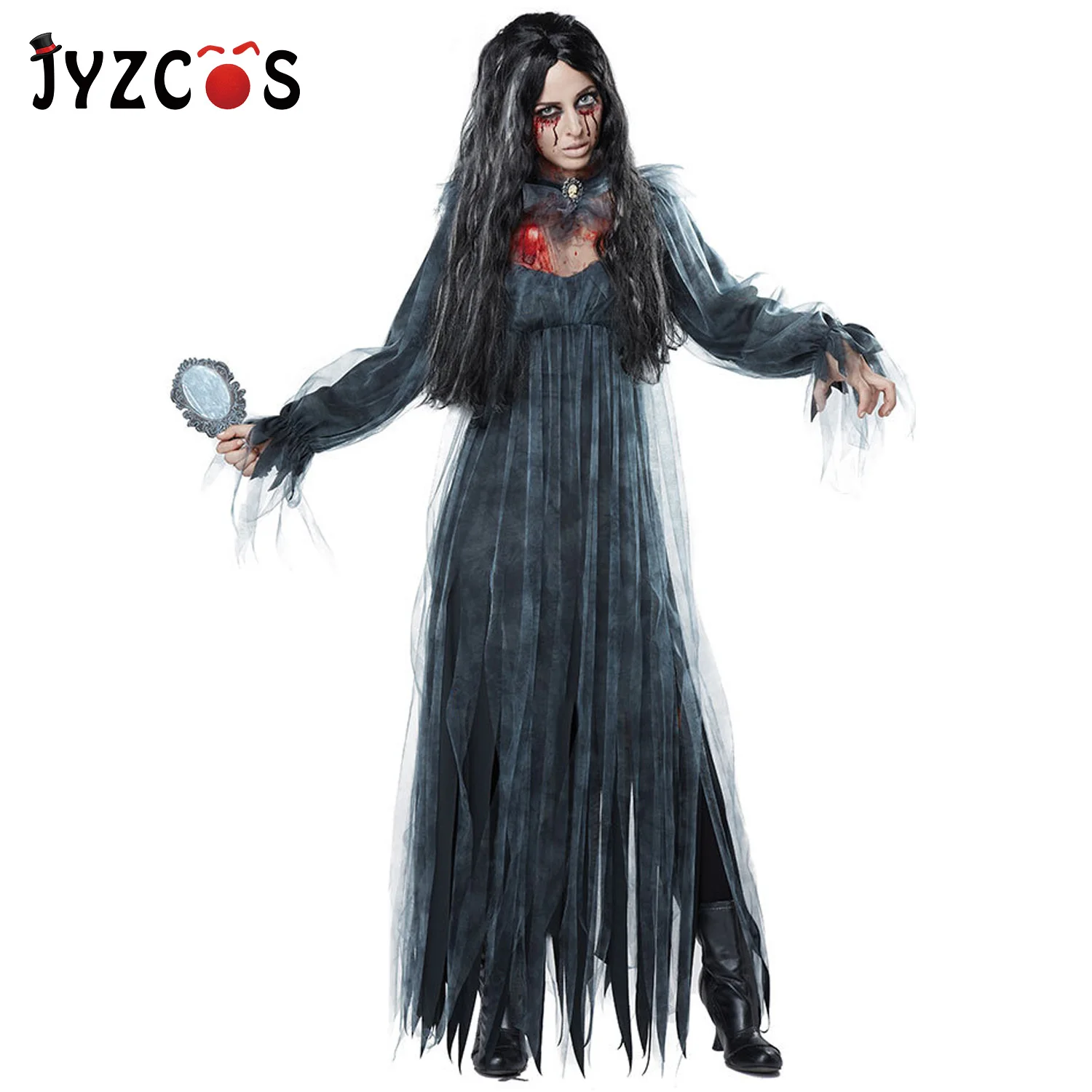 Платье JYZCOS для Хэллоуина костюм страшного призрака невесты зомби женское платье