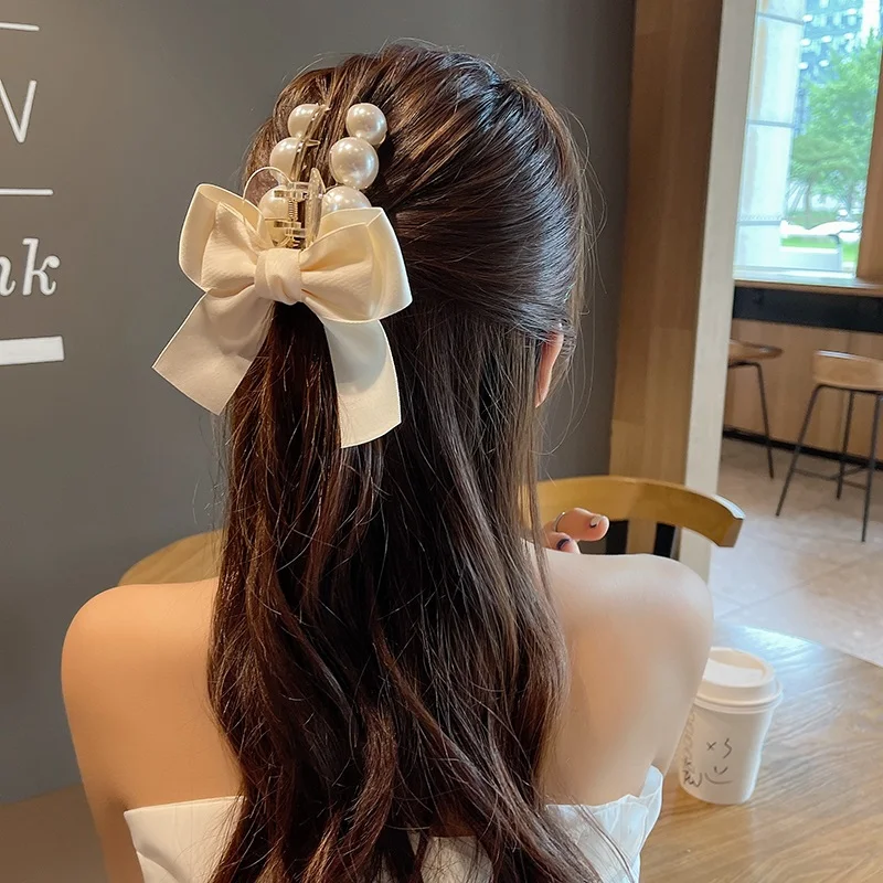 Levao Big Large Satin Bow Hair Clip For Women Girls Long Ribbon