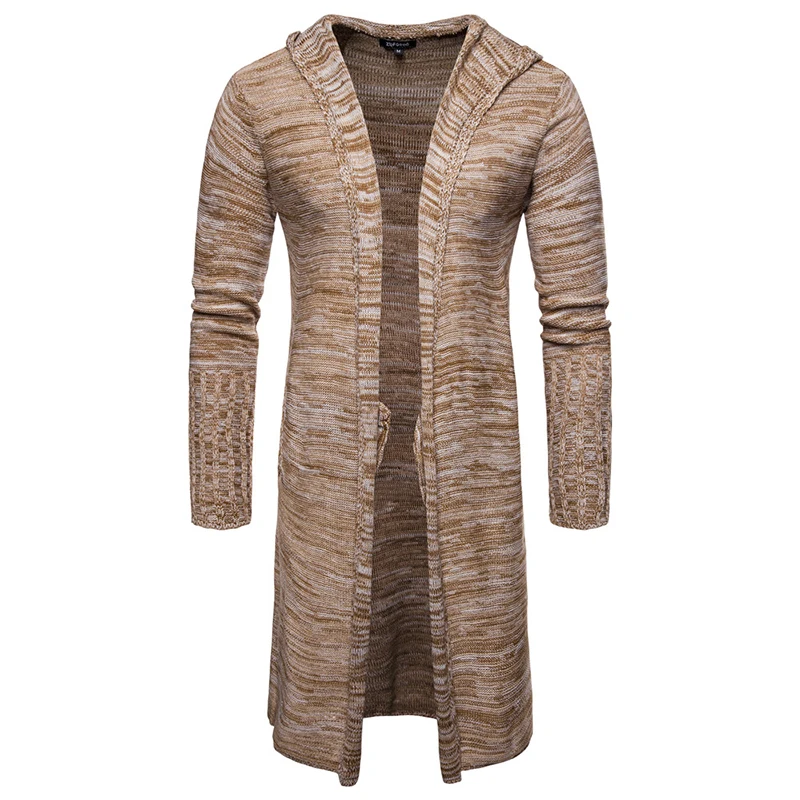 3 Colors Men Casual Cardigan sweater knitwear MenS Winter longer Hooded Sweater Coat Fashion colored wool Stitching 3 Colors Men Casual Cardigan sweater knitwear MenS Winter longer Hooded Sweater Coat Fashion colored wool Stitching