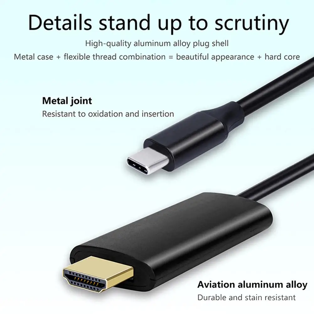 Кабель-адаптер типа C к HDMI 4K HD конвертер Plug and Play кабель 2 м