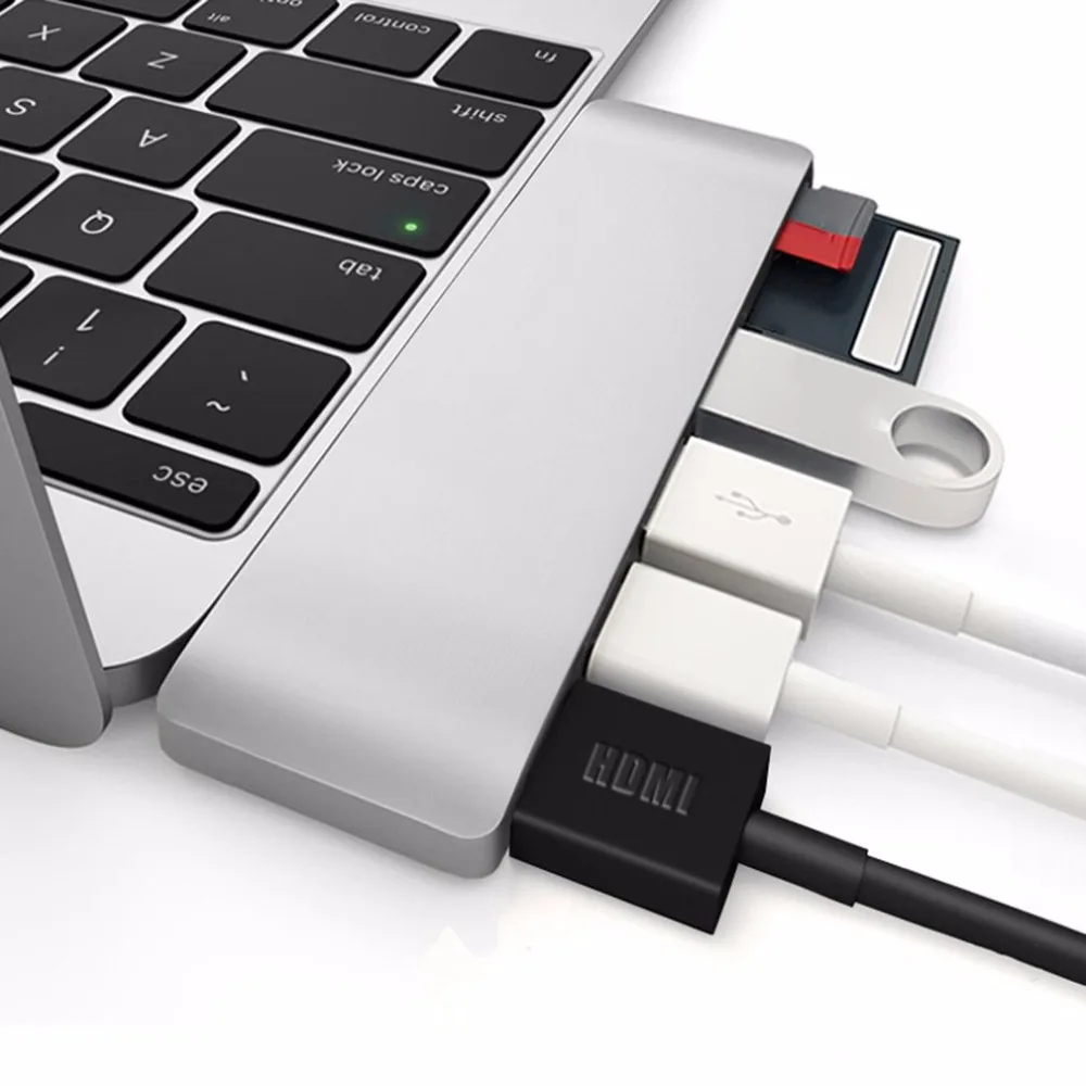 Высокопроизводительный ультратонкий портативный концентратор type-C к HDMI PD-power с безопасной цифровой/TF кард-ридер для ноутбука Macbook