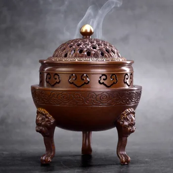 

Home furnishing pure copper incense burner old incense tripod ancient rhyme copper furnace
