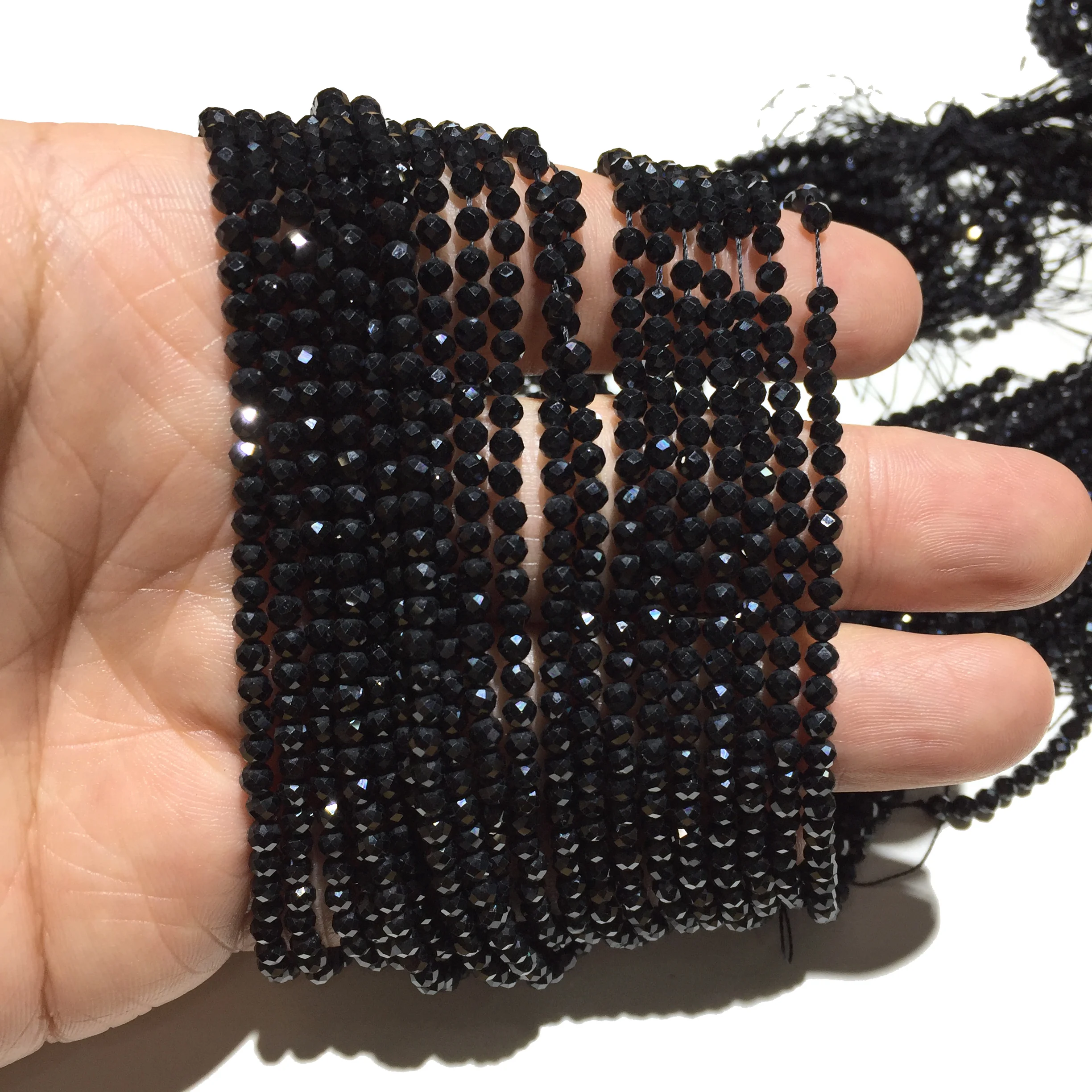 Natural Black Spinel Beads Small Faceted Gemstone Beads Jewelry Beads for Jewelry Making Beads For Jewelry Beads and Supplies Beads Supplier