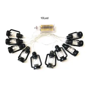 

Muslim Ramadan Festival LED Retro Kerosene Lamp Strings Halloween Christmas Decoration Lantern Garden Home Decoration