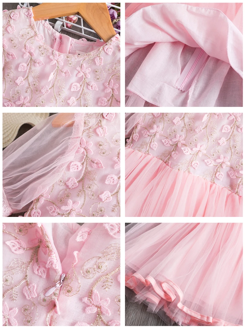 Summer Toddler Girls Lace Cake Dress Kids Sleeveless Floral Mesh Wedding Dresses Children Clothing For Baby Girls 3 to 8 Years