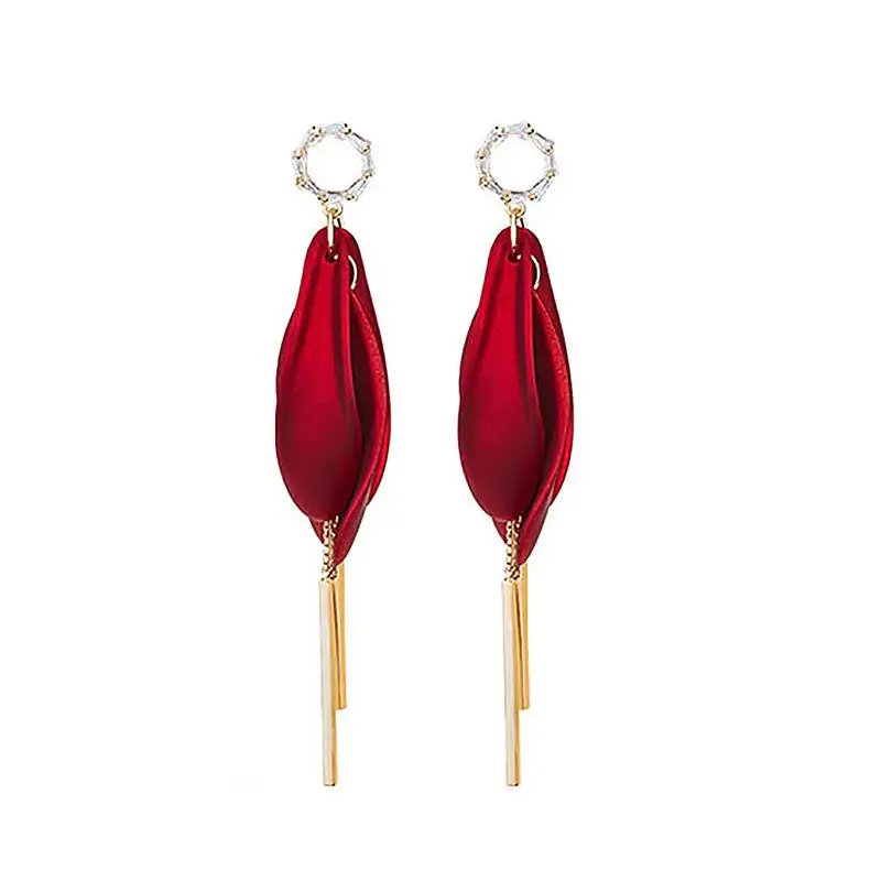 Женские серьги в стиле ретро украшение с искусственными лепестками и кисточками