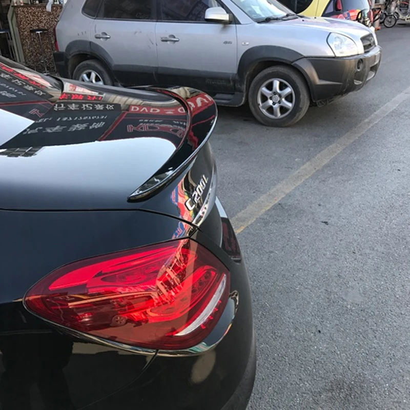 

For Mercedes Benz W205 Spoiler 2016-18 C180/C200/C230 C-class spoiler High Quality Carbon Fiber Car Rear Wing Color Rear Spoiler