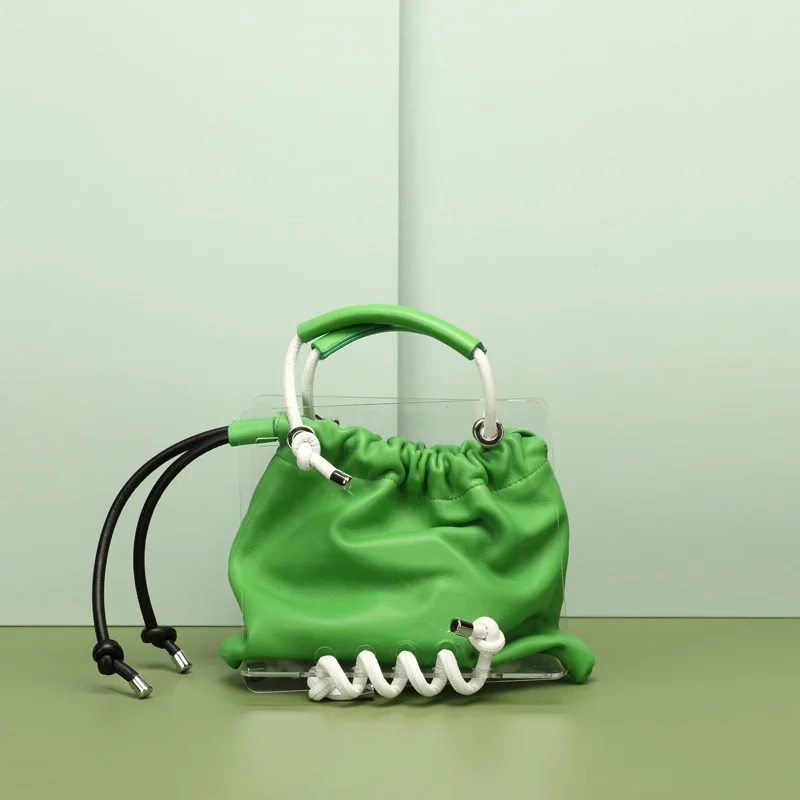 Song Zuer с посылка, маленький дизайн, новинка, акриловая прозрачная посылка, полный пейзаж, женская сумка на плечо - Цвет: green