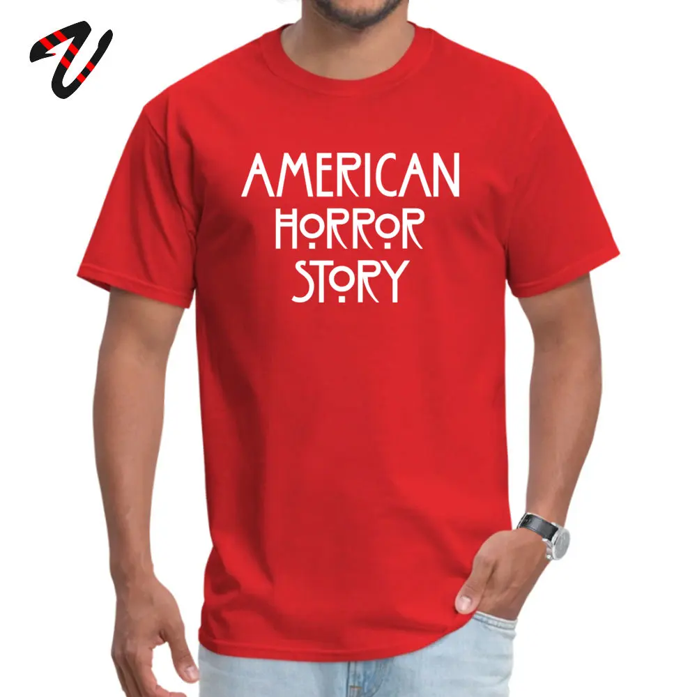 American Horror Story логотип artworknegru черные футболки Высокое качество Лето хлопковая Футболка с круглым вырезом мужские Футболки футболка - Цвет: Red