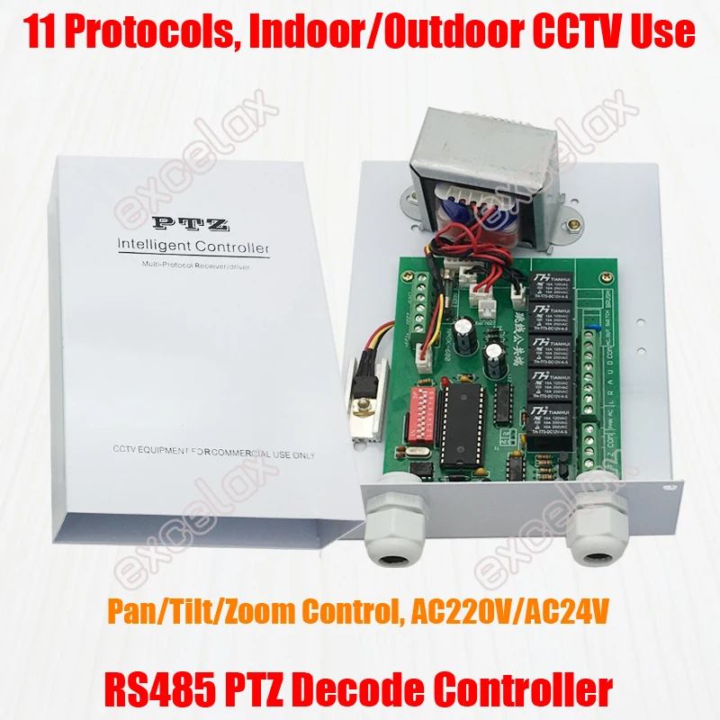 11 Protocols RS485 PTZ Decoder Controller Receiver Driver for indoor Outdoor CCTV Camera Pan Tilt Zoom Decoding Control