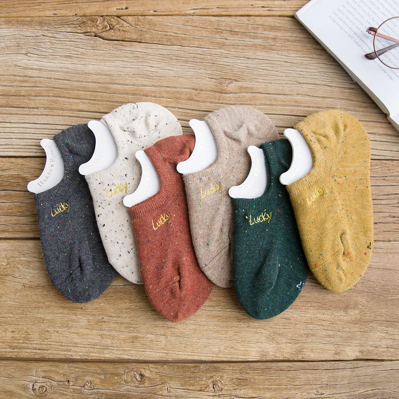 

Summer Boat Socks Cindy Color Women Silicone Invisible Cotton Socks Comfortable Leisure Harajuku Socks