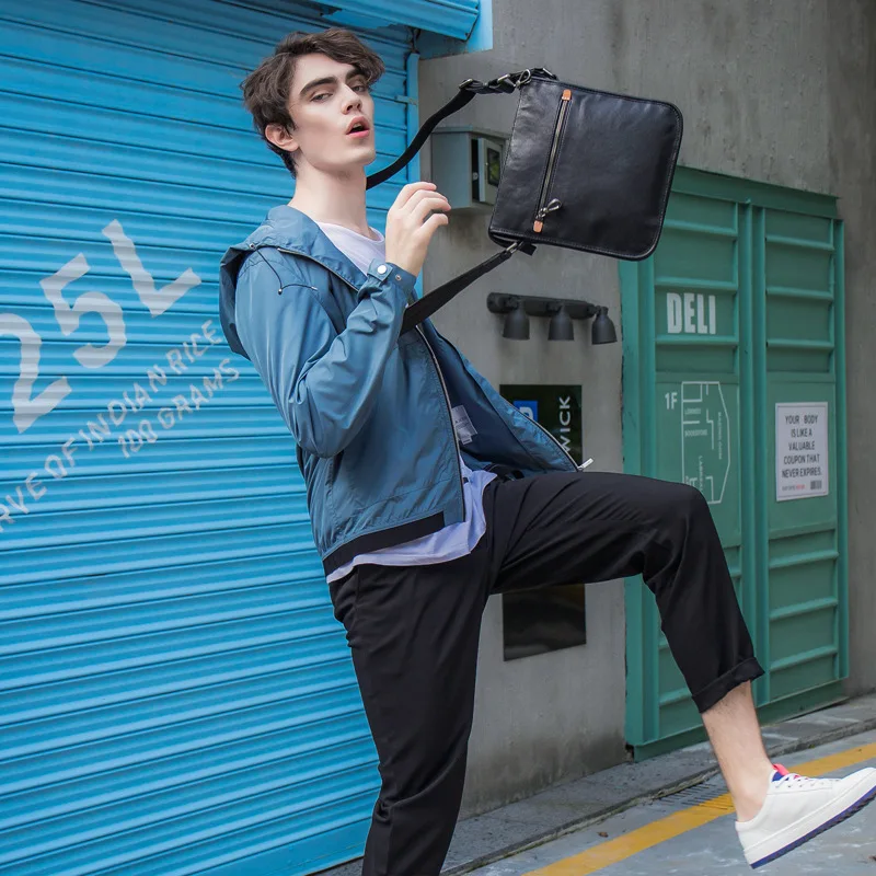 

Manufacturers Direct Selling New Style First Layer Cowhide Leather Single-shoulder Bag Casual Cool Large-Volume MEN'S Messenger