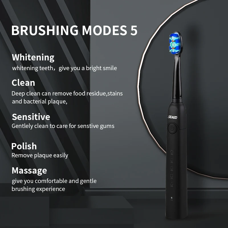 Sonic Electric Toothbrush Sonic USB Rechargeable 5 Modes Smart Ultrasonic Toothbrushes Travel case Oral Care 7pcs brush heads Sonic Electric Toothbrush Sonic USB Rechargeable 5 Modes Smart Ultrasonic Toothbrushes Travel case Oral Care 7pcs brush heads