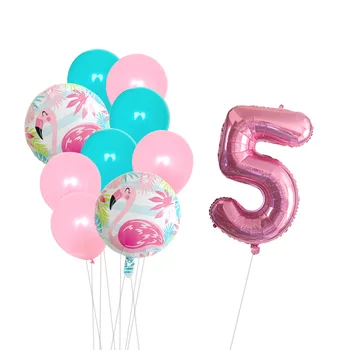 

10pcs 32inch Pink Number Flamingo balloons wedding decoration gril forest happy birthday party balloon Pink crowned foil balloon