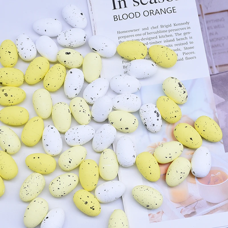 Happy Easter Eggs Decorations Artificial Colorful Bubble Bird Egg For Home Party DIY Craft Kids Gift Favor Easter Decor Supplies