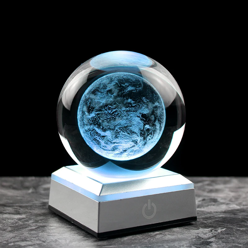 Boule De Cristal 3d Gravée Au Laser Avec Base, Modèle De Planètes En Verre,  Cadeau D'astronomie, Décoration Pour La Maison Et Le Bureau, Cadeau  D'anniversaire - Boules Décoratives - AliExpress