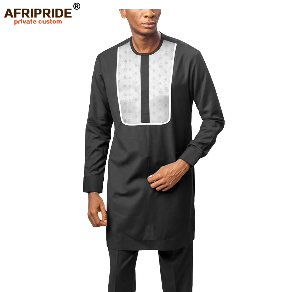 Promotion 2019 African Clothing for Men Dashiki Tracksuit Long Sleeve Print Shirts+Ankara Pants Tribal Set Attire AFRIPRIDE A1916054