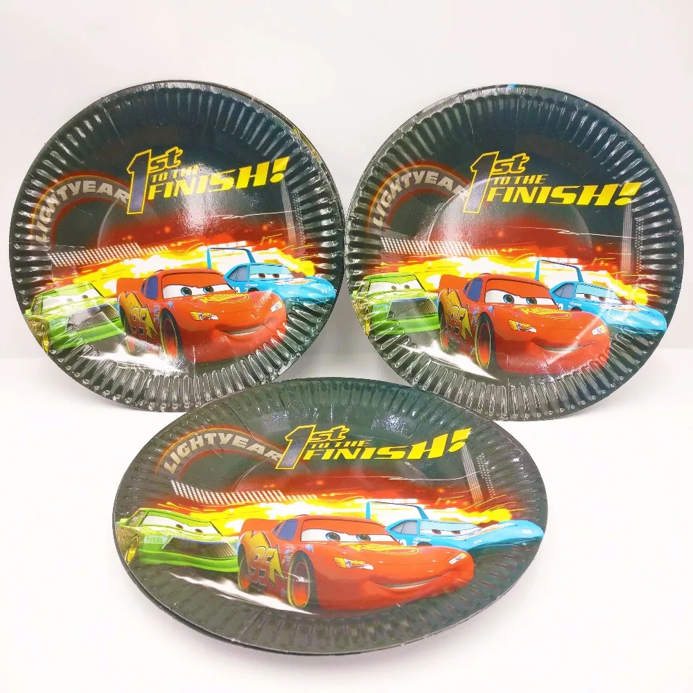 10 шт./компл. 7 дюймов DISNEY Lightning Mcqueen тарелки с рисунками Детские принадлежности для детской вечеринки забавные День рождения тарелки набор гель-лаков