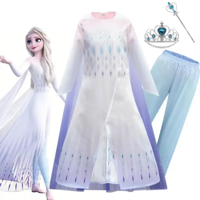 Elsa 2 Vestido Nuevo Reina De La Nieve Vestido Rosa Para Ninas Vestido De Cumpleanos Elsa Disfraz Anna Princesa Vestido Halloween Cosplay Vestidos Aliexpress