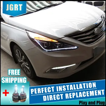 

2PCS LED Headlights ForHyundai Sonata 11-14 Car Led Lights Double Xenon Lens Car Accessories Daytime Running Lights Fog Light