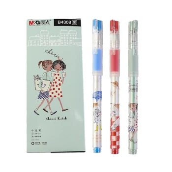 

Gel-ink pens 0.5mm black cartoon style school gel pen 2pcs/lot