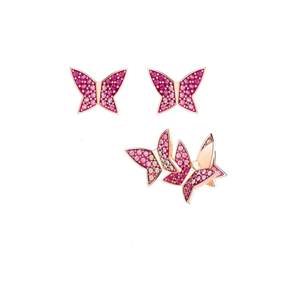 

High quality shop SWA new asymmetric butterfly pierced earrings color 1:1 high quality gift earrings for ladies