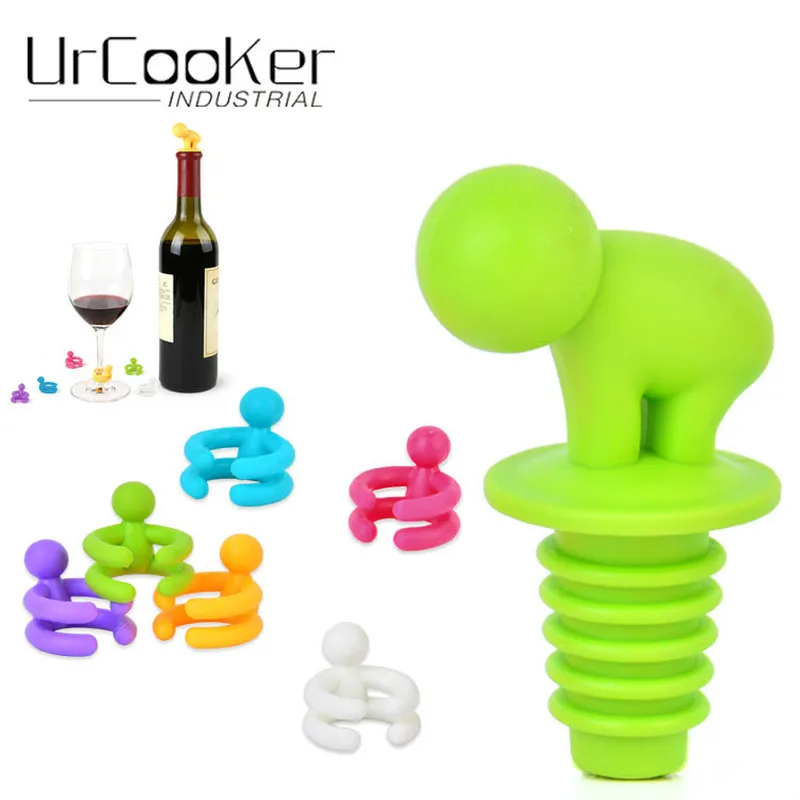

1 Set Plastic Personality Red Wine Wine Candy Color Wine Bottle Stopper Leak Color Stopper Suit