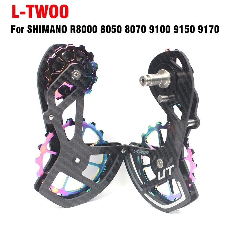 

LTWOO Bicycle 17T Pulley Guie Wheel Carbon Fiber Ceramic Rainbow Rear Derailleur Pulleys For Shimamo R8000 R9100 8050 9150