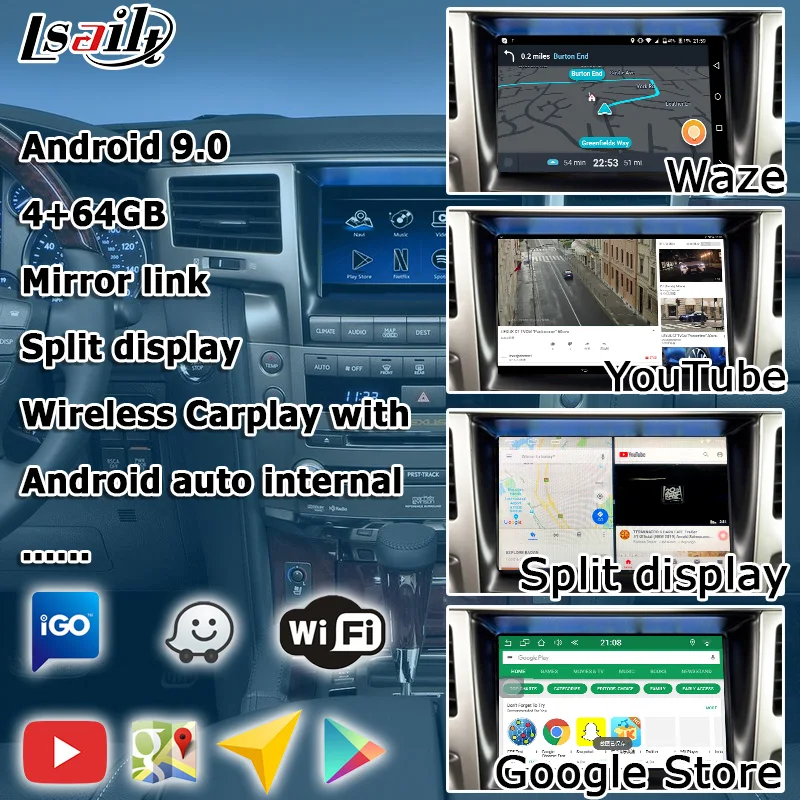Интерфейсная коробка для Android / carplay 2013 2015 Lexus LX570 LX интерфейсная с GVIF mirror link youtube