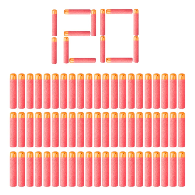 120Pcs Mega for Nerf 9.5cm Red Sniper Rifle Darts Bullets Mega Foam Refill Darts Big Hole Head Bullets for N-Strike Mega Series 2