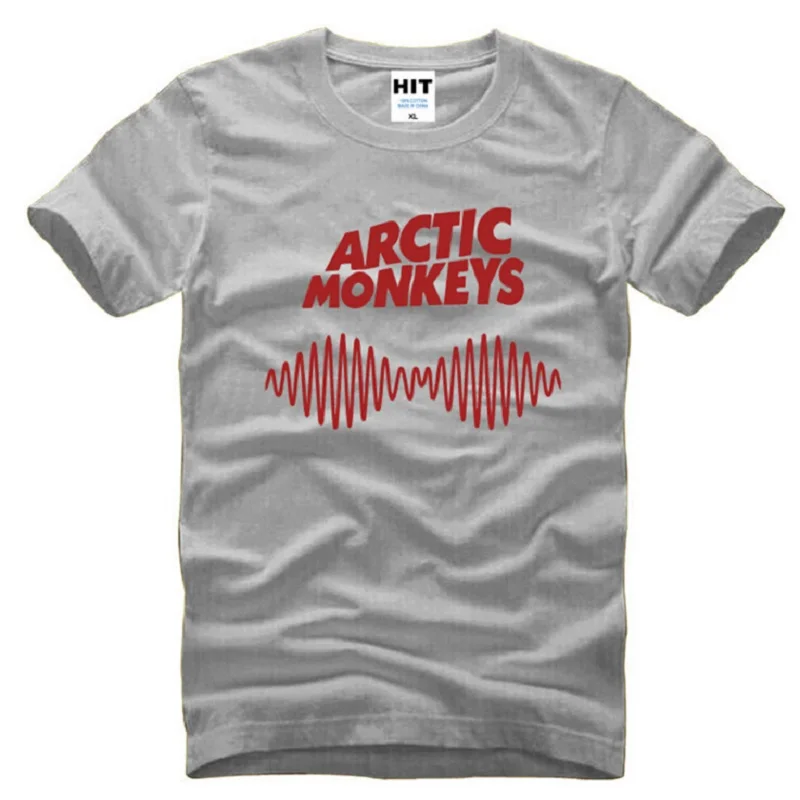 Летний стиль Харадзюку Arctic Monkeys T рубашки мужские хлопковые свободные короткий рукав Для мужчин's футболка в стиле рок Мода Мужской Хип Хоп футболки - Цвет: gray t shirts 2